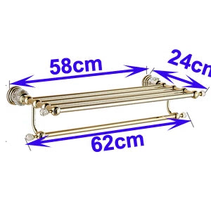 Luxury Crystal Gold Bathroom Hardware Set - Wall Mounted