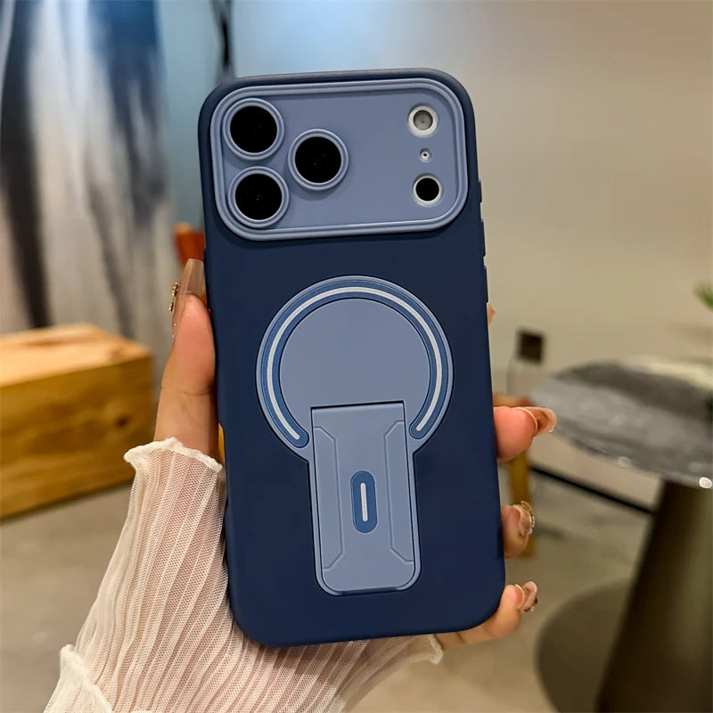 Luxury Magnetic Phone Case with Fold Stand & Camera Window
