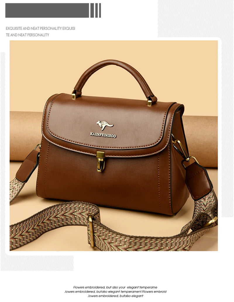 Elegant Leather Shoulder Crossbody Bag - Luxury Designer Style