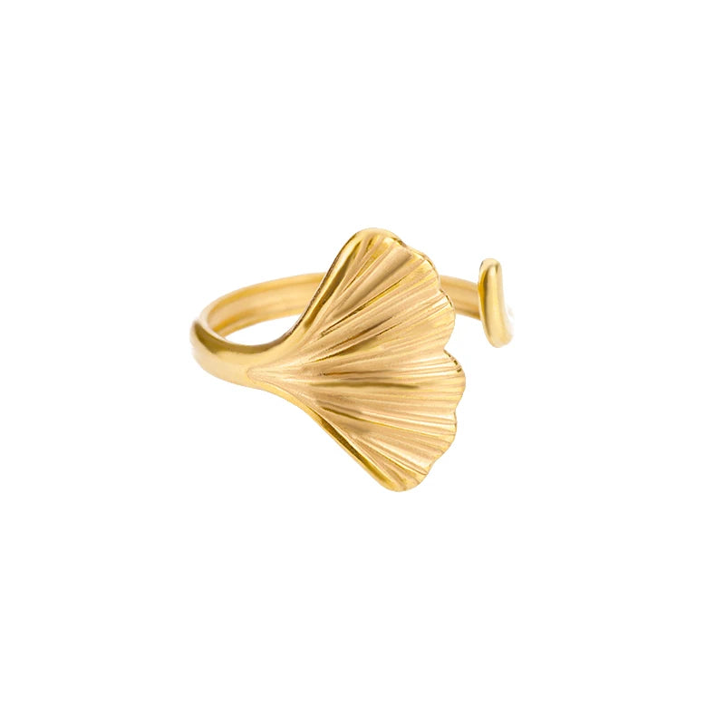 Luxury Classic Gold Stainless Steel Ring for Women