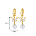 Luxury Butterfly Pearl Earrings - Gold Plated Zircon Jewelry