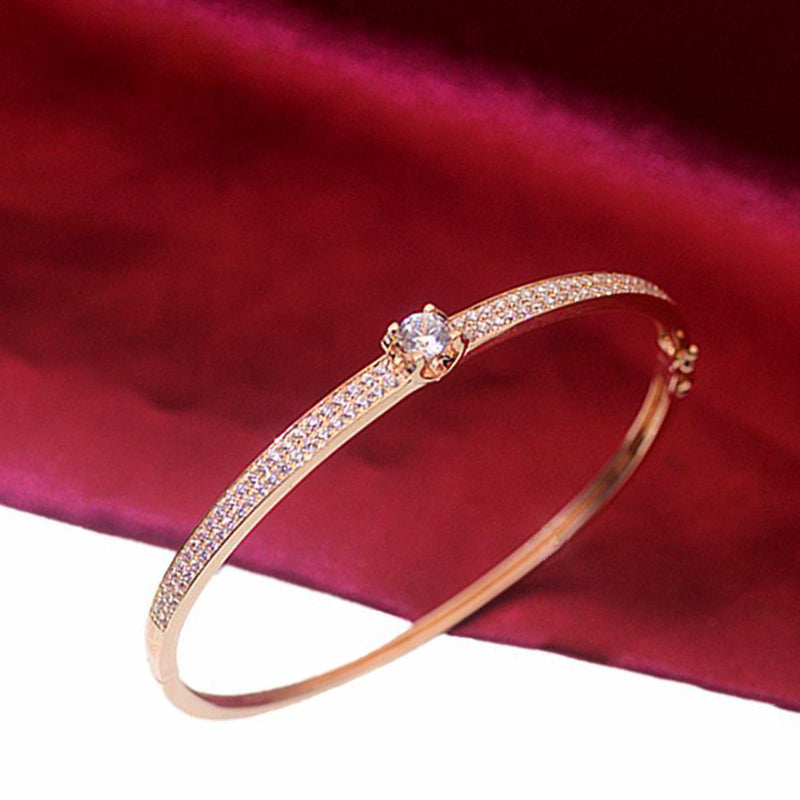 Elegant Rose Gold Crystal Bracelet - Light Luxury Design