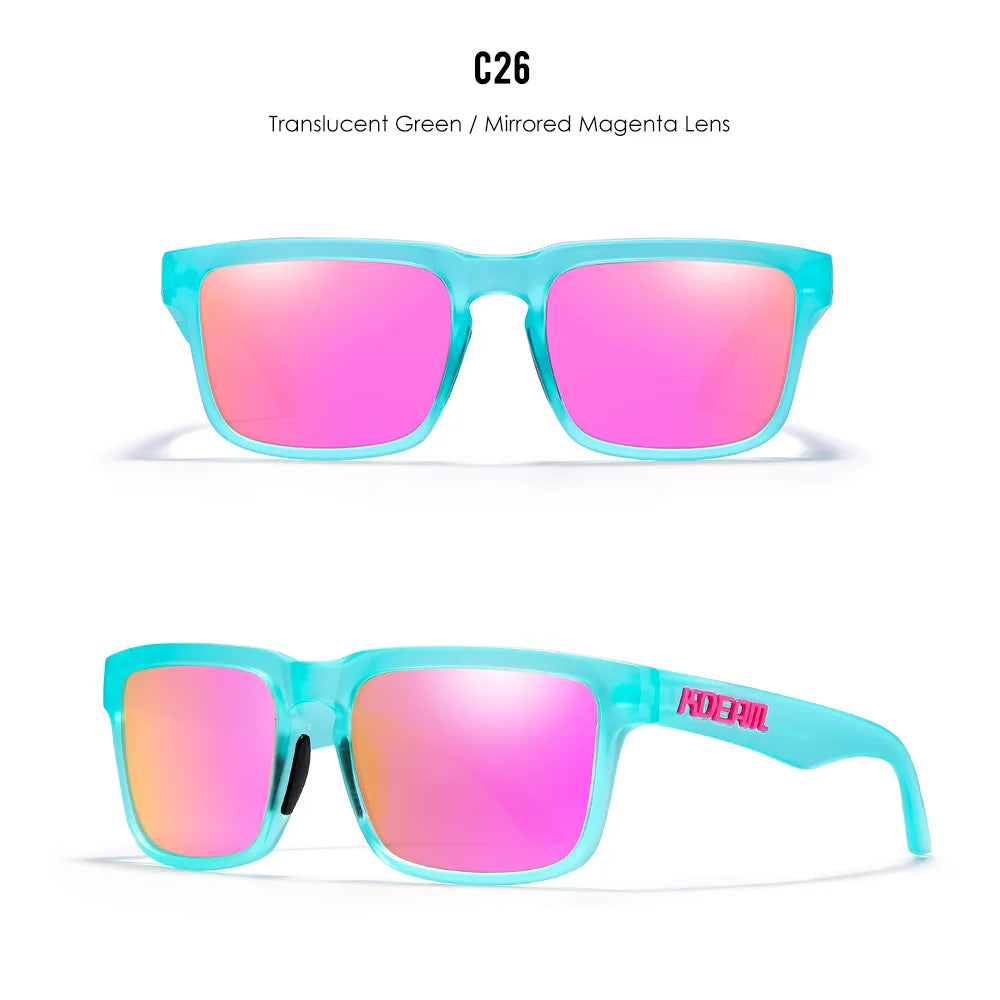 Premium Men Square Sunglasses - Polarized UV Protection & Mirrored Lens