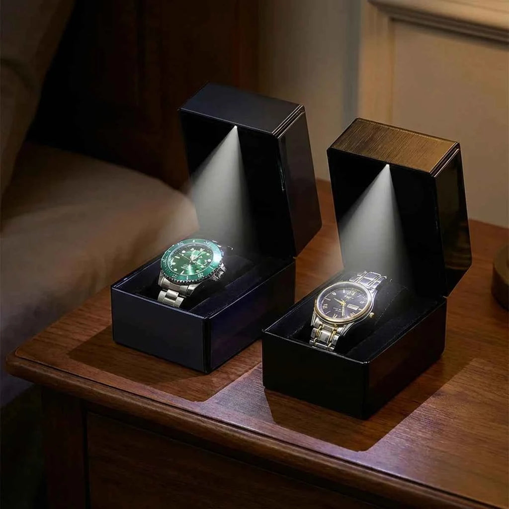 Premium Luxury LED Watch Box - Clamshell Single Case