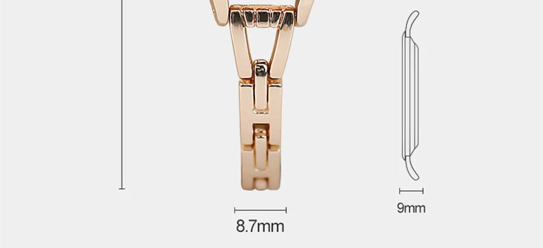 Elegant Ladies Bracelet Watch - Rhinestone Rose Gold Design