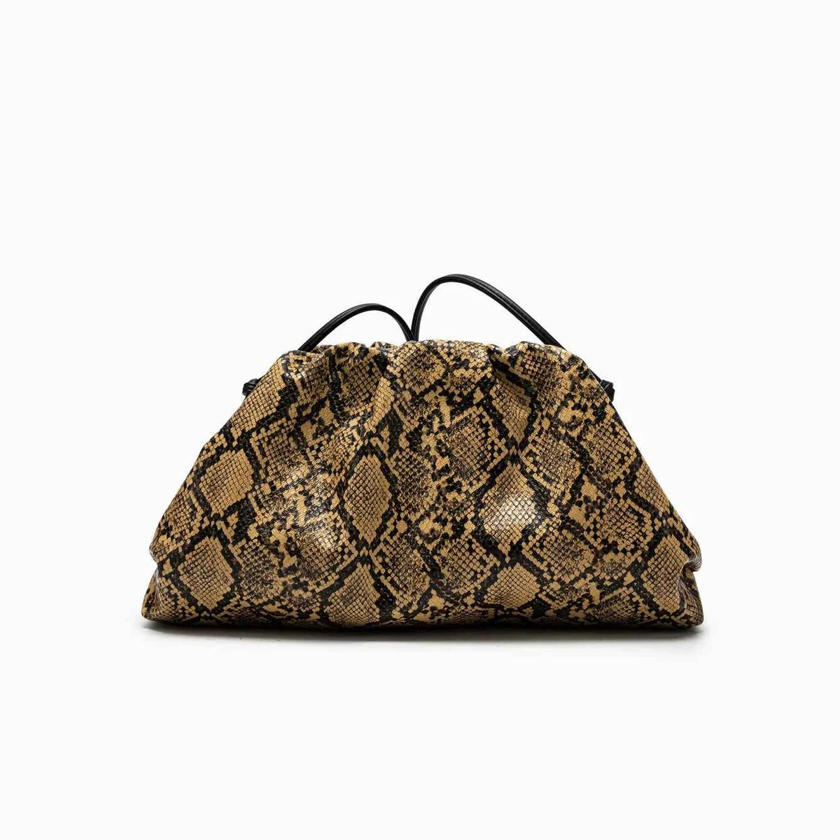 Luxury Snake Pattern Clutch - Ruched Dumpling Crossbody Bag
