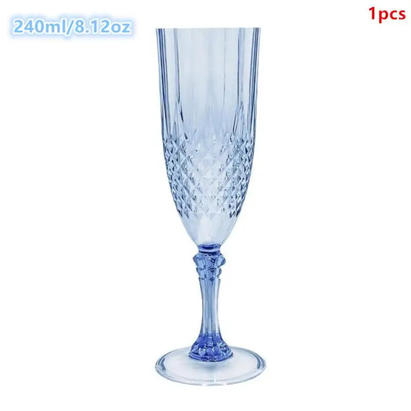 Elegant Champagne Goblet Set - Crystal High-Stem Wine Glasses