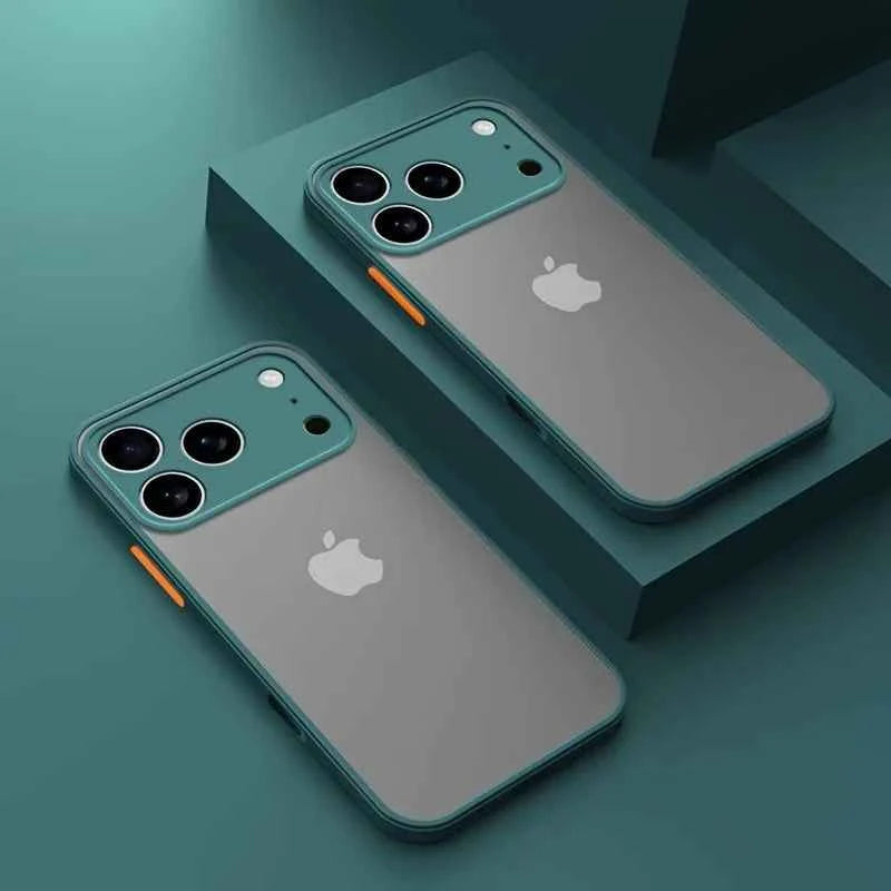 Luxury Translucent Armor Phone Case - Shockproof Matte Cover