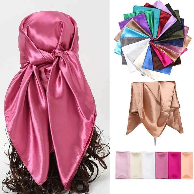 Luxury Silk Scarf - Elegant Solid Satin Shawl & Hijab
