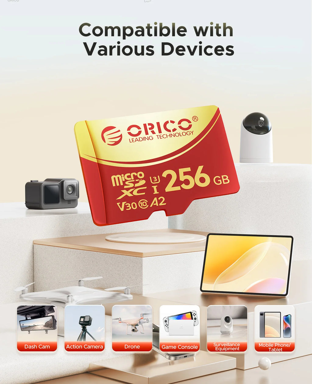 Professional 64GB Micro SD Card - 180MB/s 4K UHD Memory Card