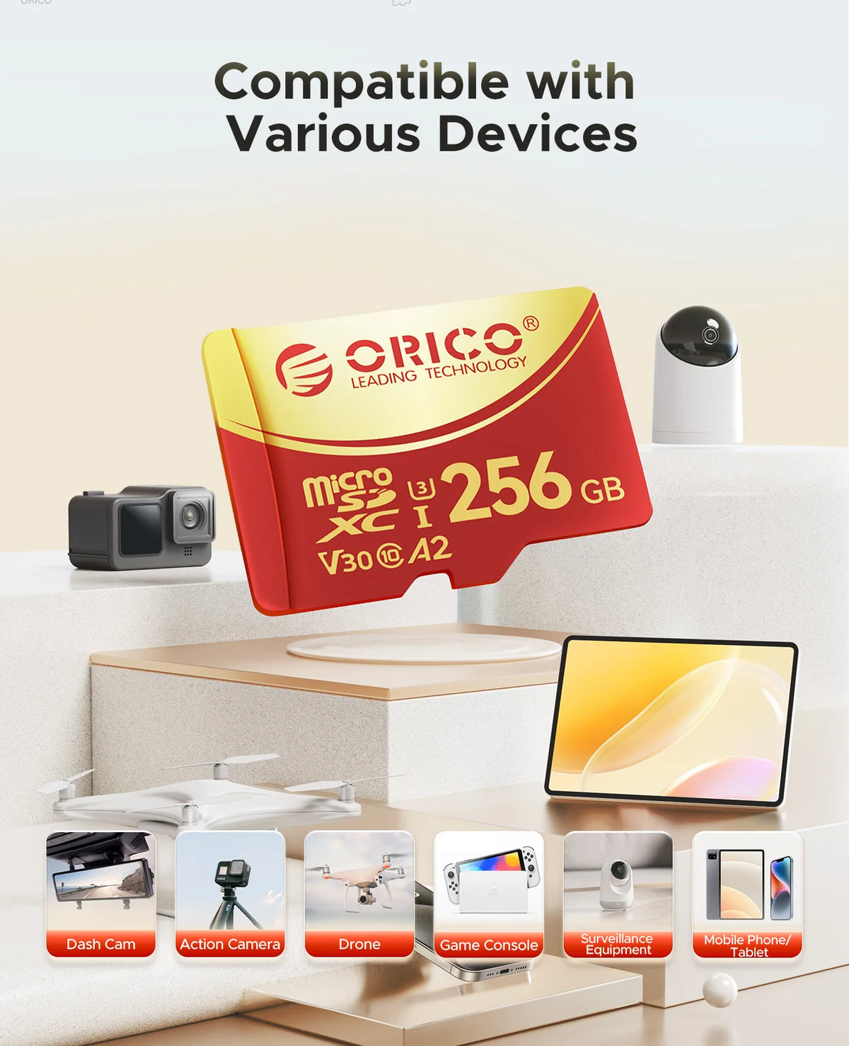 Professional 64GB Micro SD Card - 180MB/s 4K UHD Memory Card