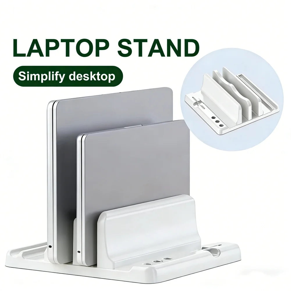Premium Vertical Laptop Stand - Space-Saving & Adjustable