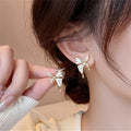 Elegant Zircon Butterfly Stud Earrings - Gold Fashion Jewelry