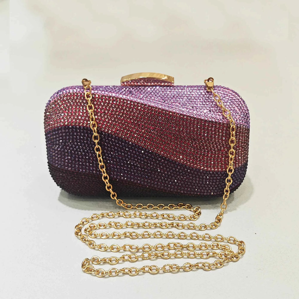 Elegant Crystal Clutch Evening Bag - Luxury Minaudiere Handbag