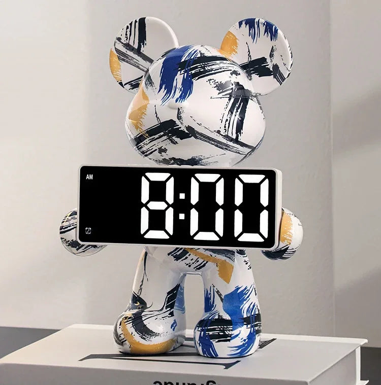 Premium Bear Desktop LED Clock - Luxury Digital Display