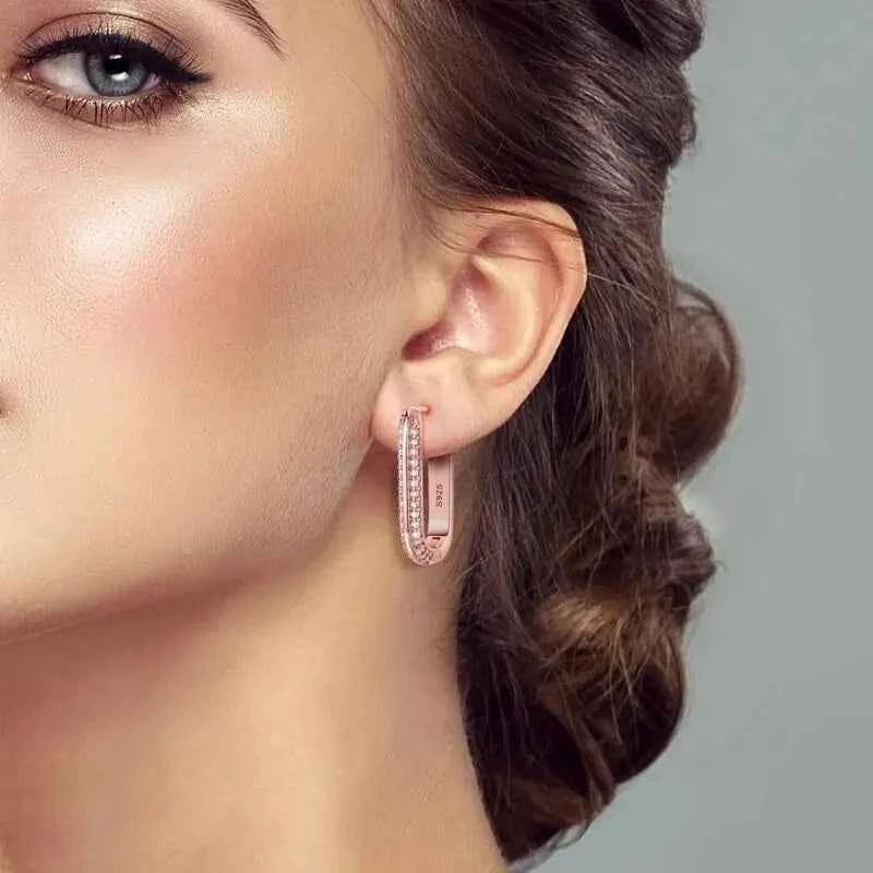 Elegant Sterling Silver Heart Hoop Earrings with Cubic Zirconia