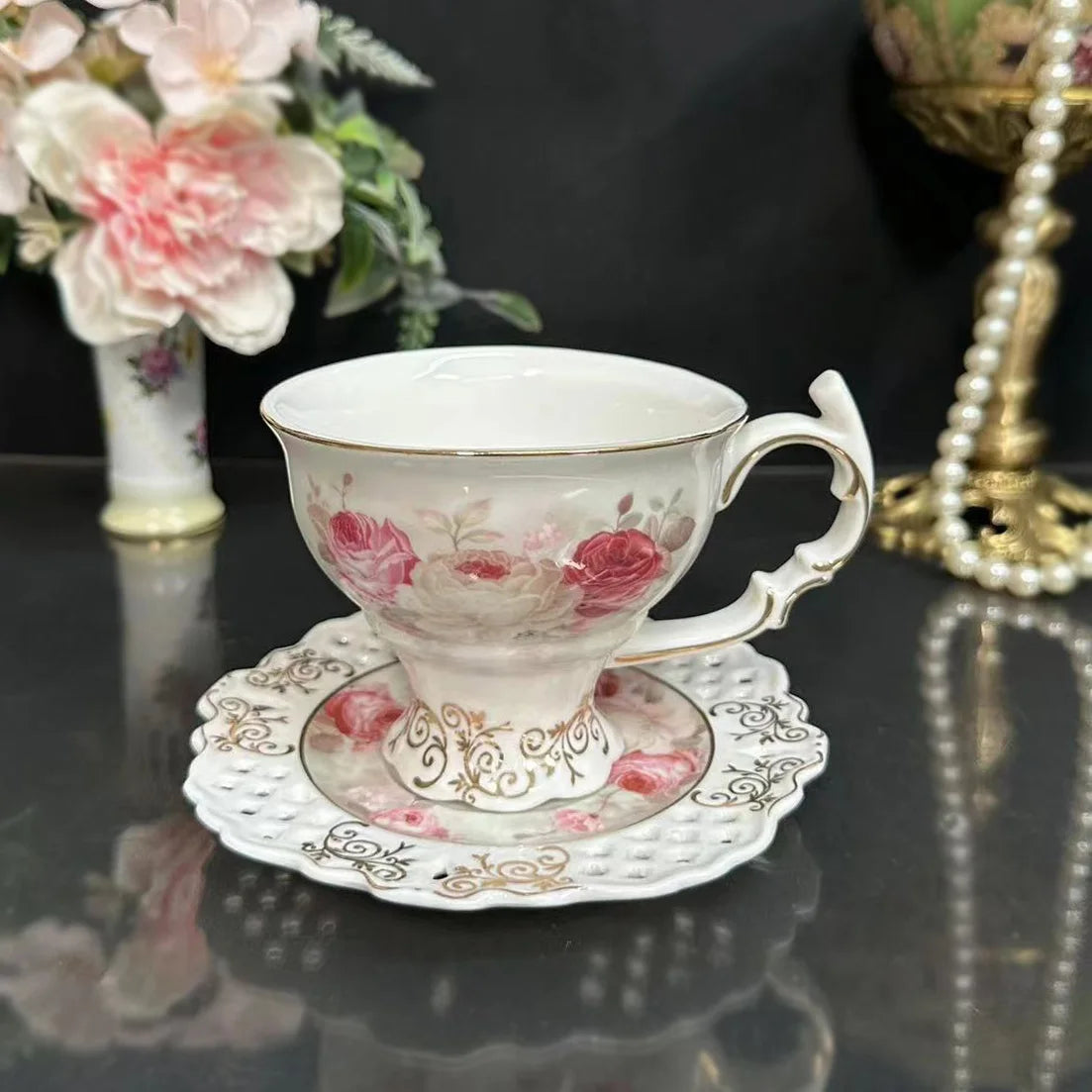 Elegant Palace Style Tea Set - Premium Porcelain Collection