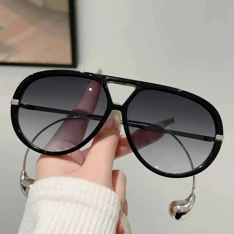 Luxury Oversized Pilot Sunglasses - Gradient Designer Shades