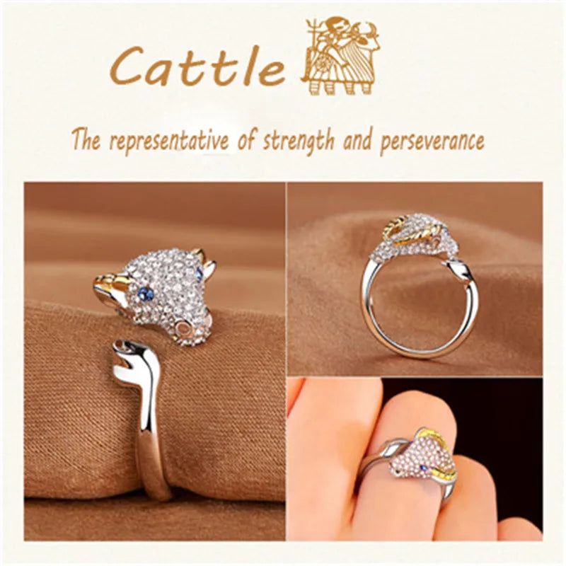 Luxury Crystal Animal Ring - Adjustable Statement Jewelry