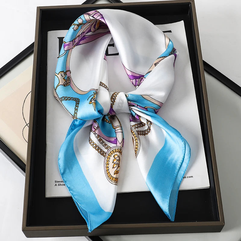 Luxury Square Silk Scarf - Satin Hair Bandana & Neckerchief