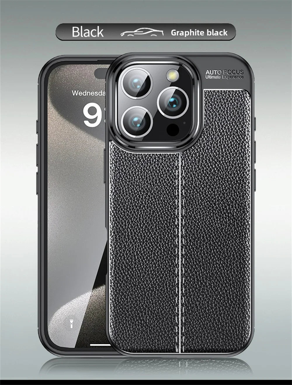 Premium iPhone Protective Case - Leather Texture Shockproof