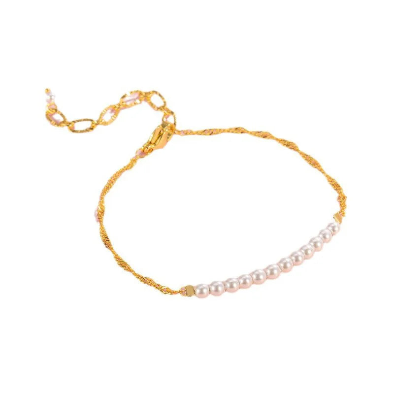 Elegant Mini Pearl Hand Bracelet - Light Luxury Minimalist
