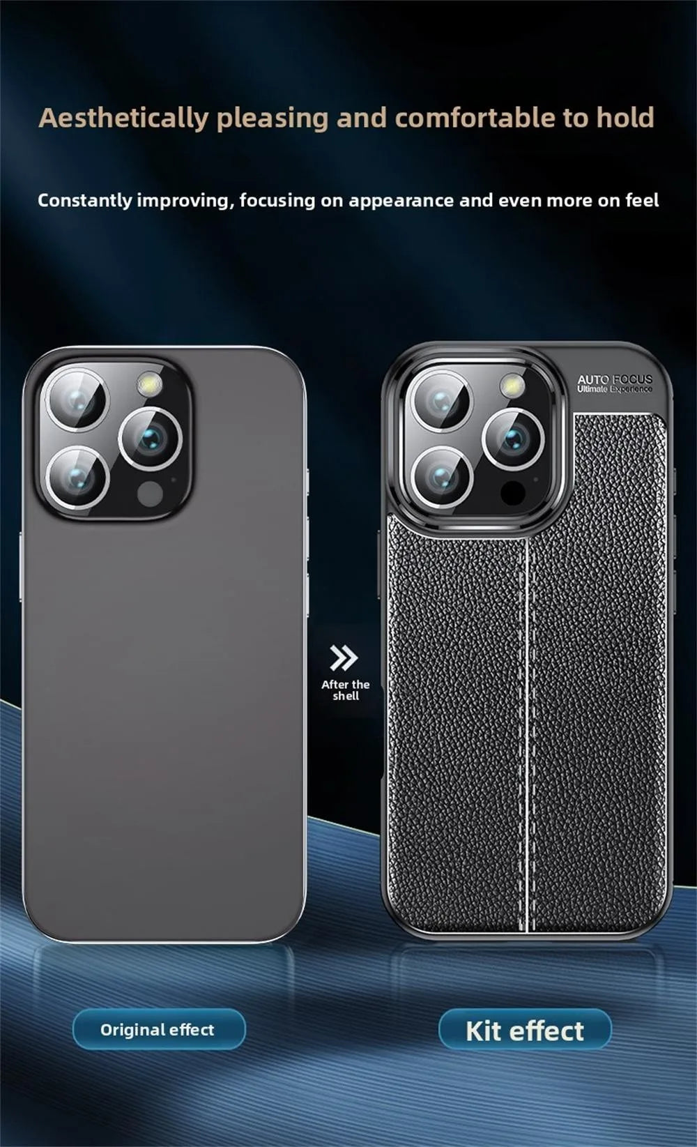 Premium iPhone Protective Case - Leather Texture Shockproof