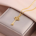 Elegant Zircon Crystal Stainless Steel Necklace