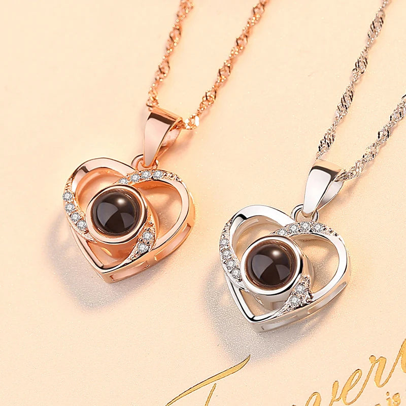 Elegant Girlfriend Projection Necklace - 100 Languages I Love You