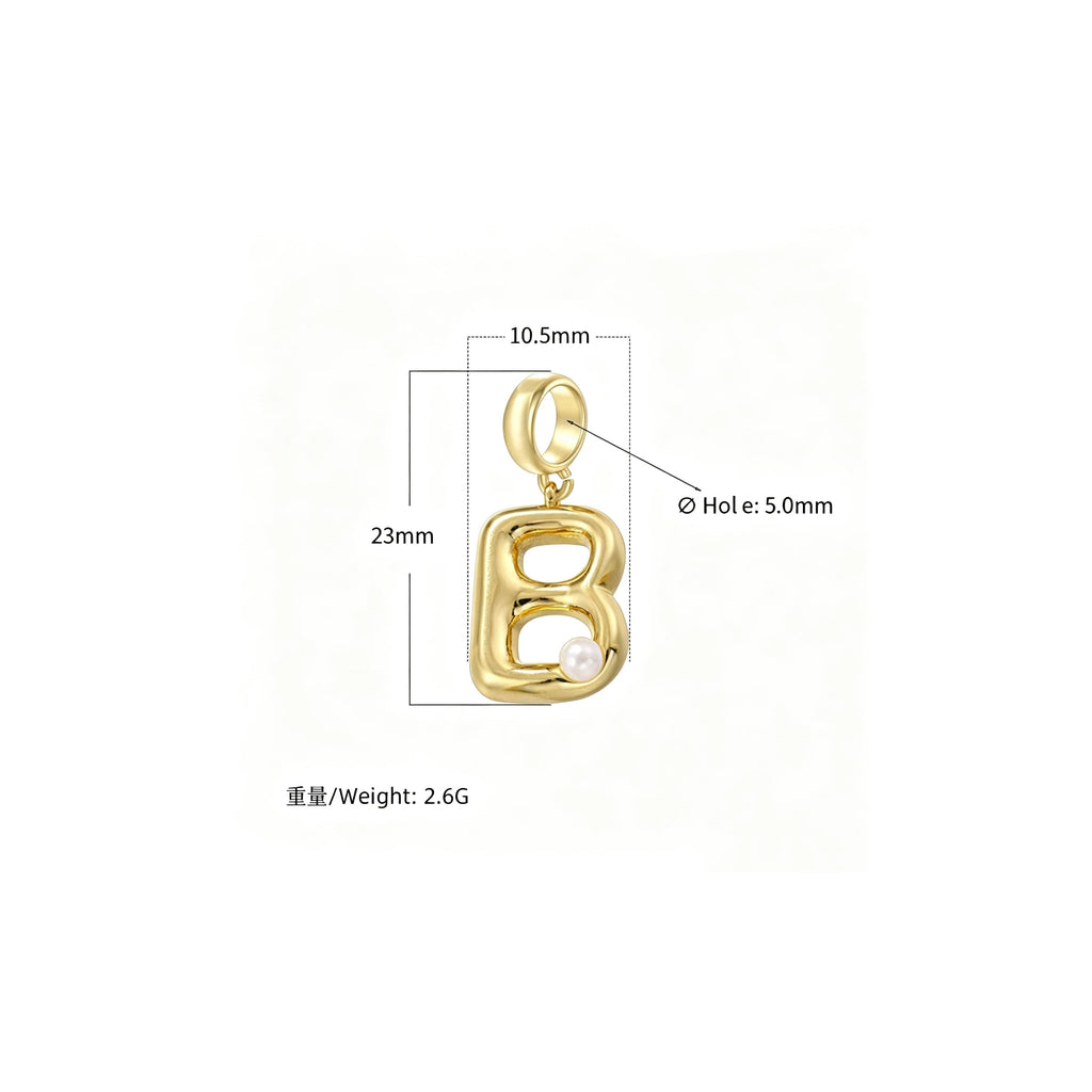 Luxury Initial Letter Pearl Necklace - Chunky Pendant Choker