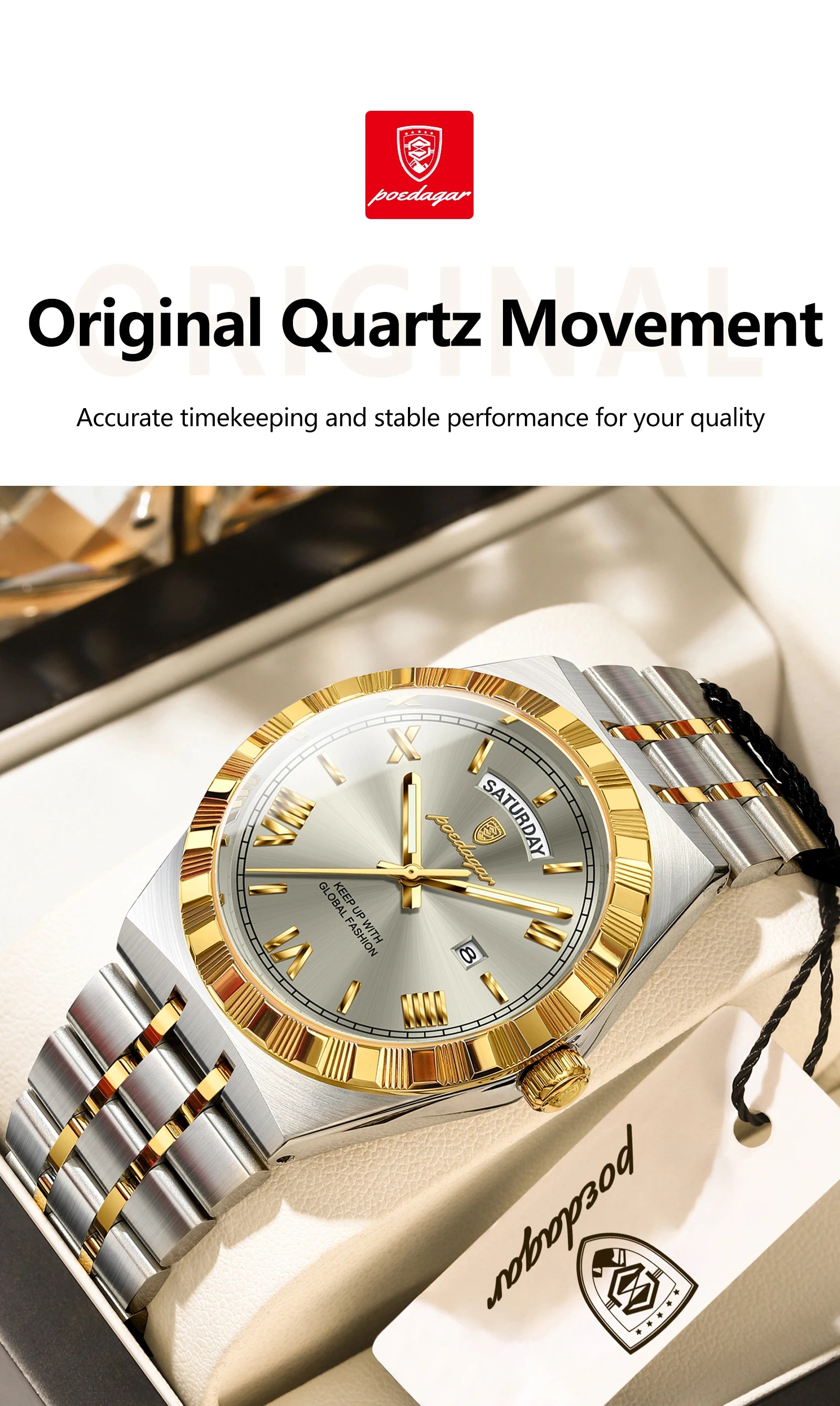 Luxury Men's Quartz Watch - Water Resistant & Luminous