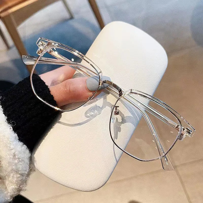 Premium Polygon Eyeglasses - Anti Blue Light Metal Frame