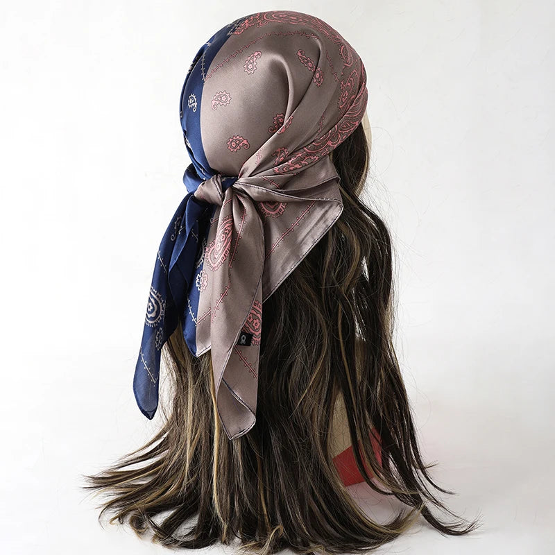 Luxury Square Silk Scarf - Satin Hair Bandana & Neckerchief