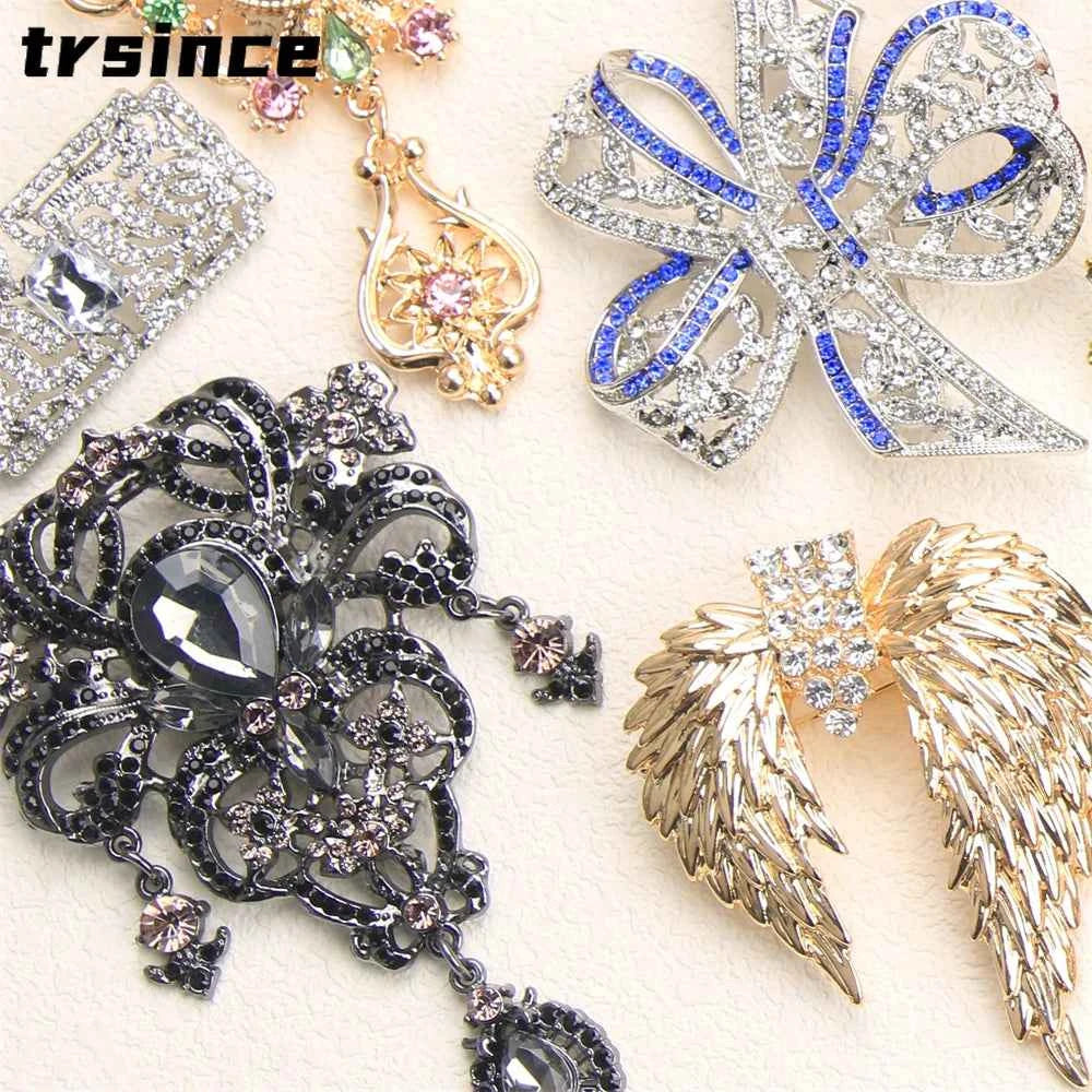 Premium Crystal Bow Brooch - Exquisite Sparkling Accessory