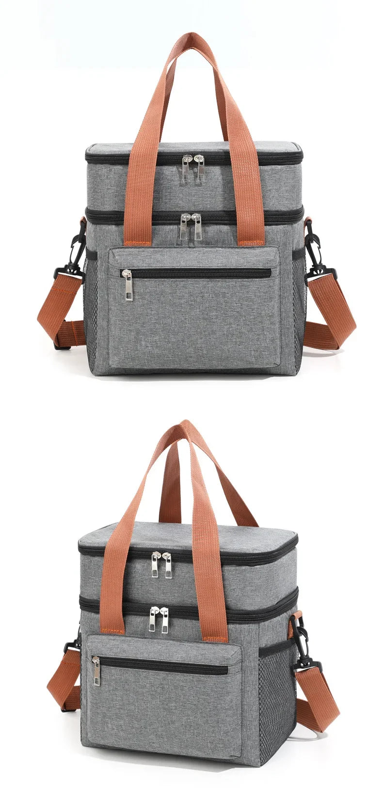 Insulated Lunch Bag - Portable Double-Layer Cooler Tote with Large Capacity and Crossbody Strap for Food Storage, Drinks & Meals - Tulique