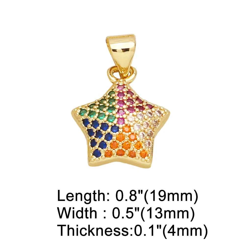 Elegant Crystal Star Charms - Gold Plated DIY Jewelry Supplies