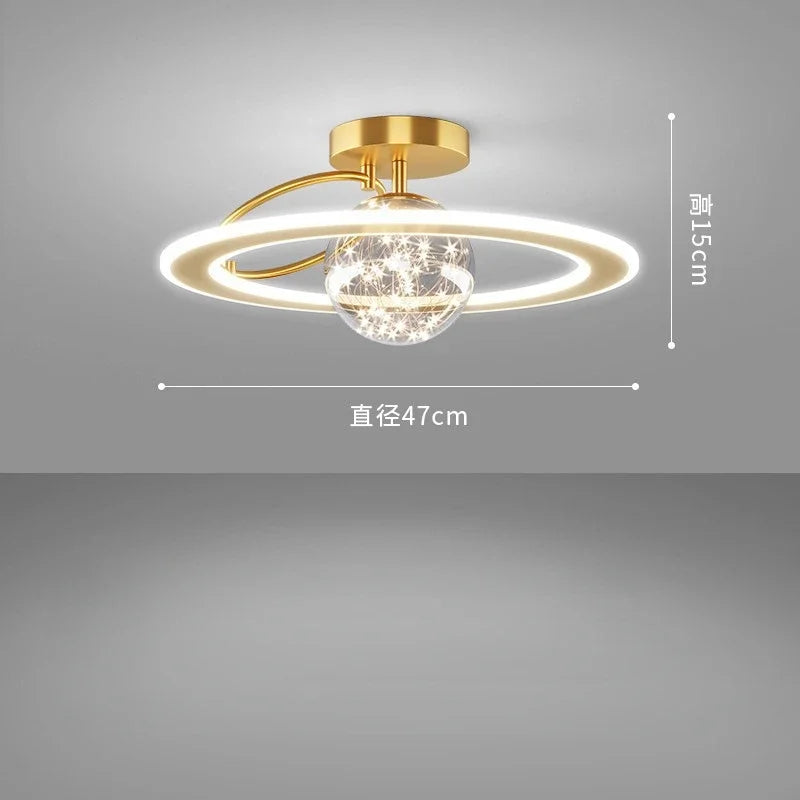 Modern Golden Glass Ball Ceiling Lamp - Luxury Home Decor Fixture
