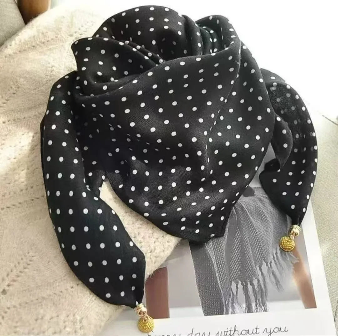 Luxury Silk Square Scarf - Magnetic Buckle & Print