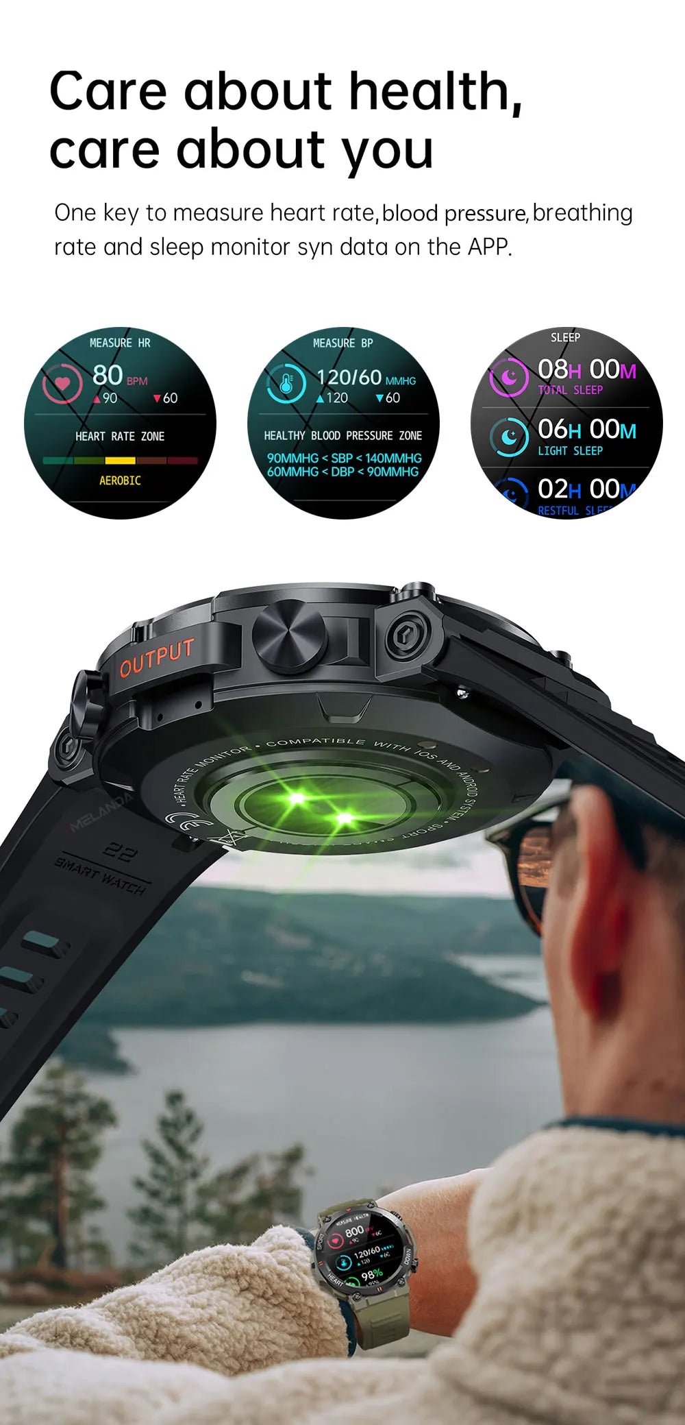 Premium Men's Smart Watch - HD Bluetooth Call Fitness Tracker