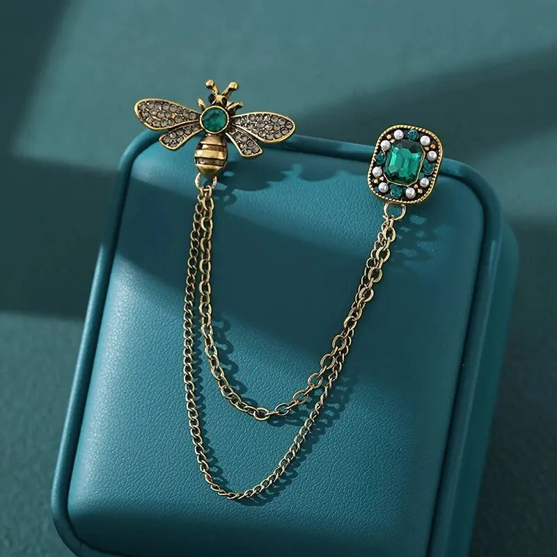 Luxury Crystal Bee Brooch - Elegant Sweater Pin