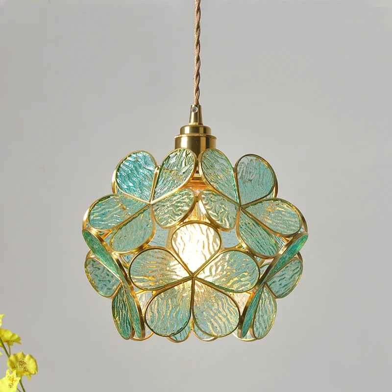 Modern Glass Flower Pendant Light - Elegant LED Hanging Fixture