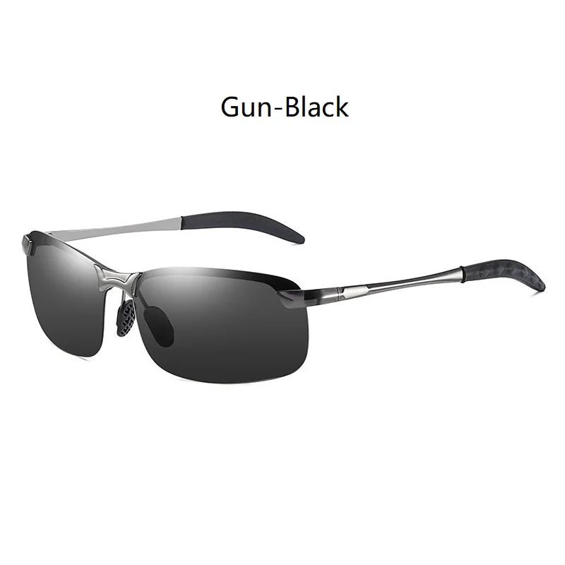 Classic Polarized Men's Sunglasses - Retro Half Frame Designer Eyewear