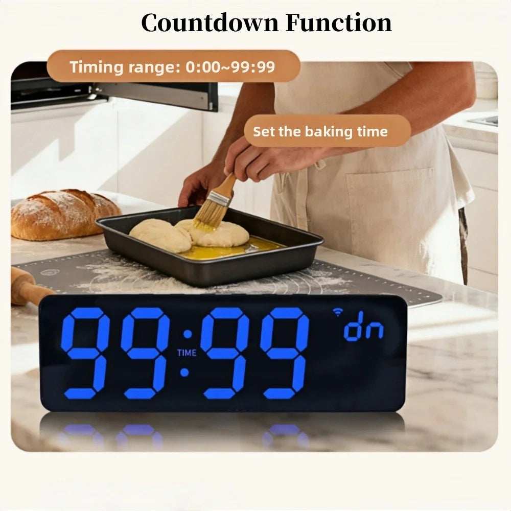 Premium Large RGB Digital Clock - Temp, Humidity & Date