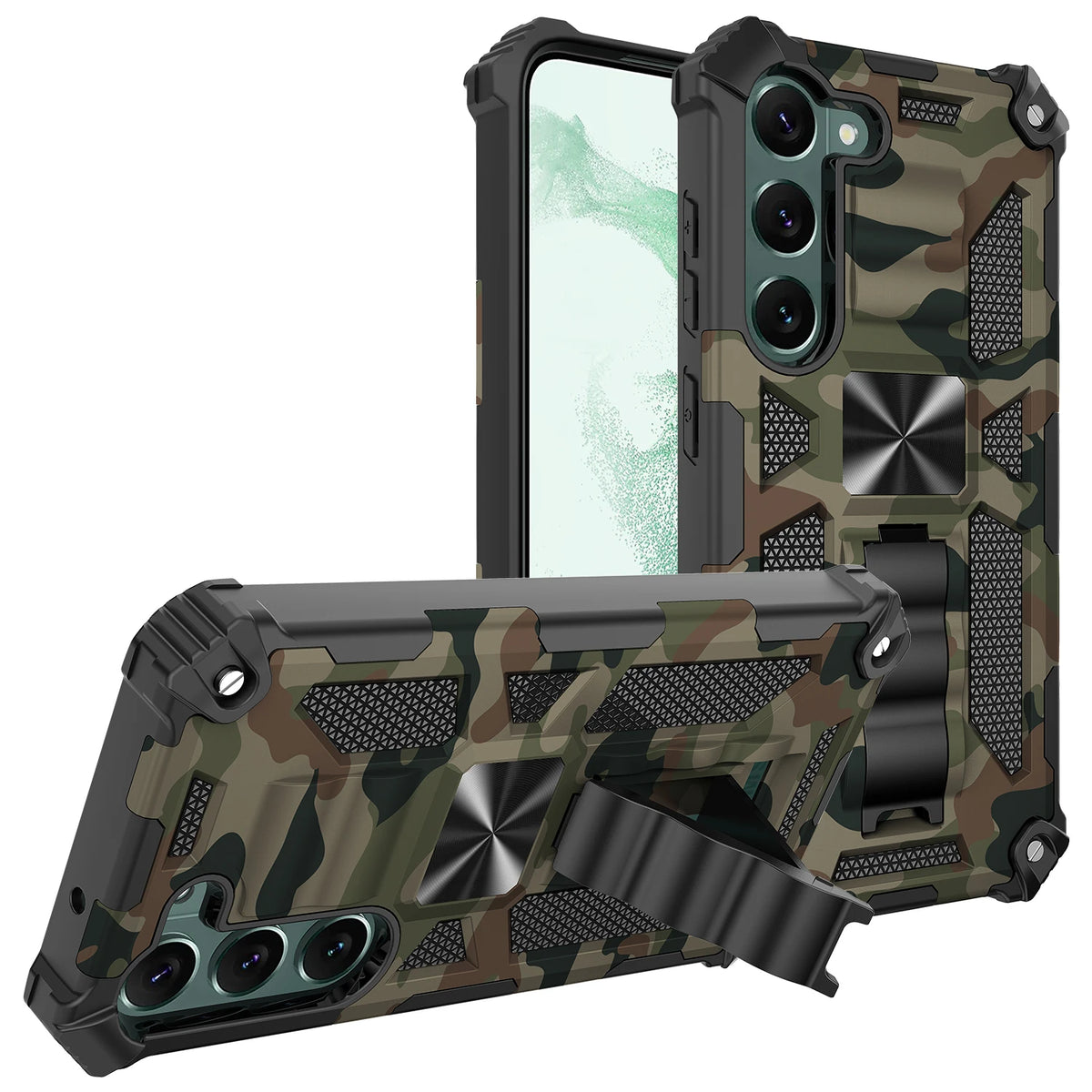 Premium Shockproof Phone Case with Built-in Kickstand