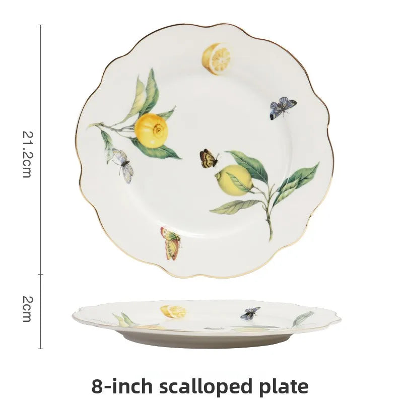 Elegant Ceramic Dinner Plate - European Style Round Dish