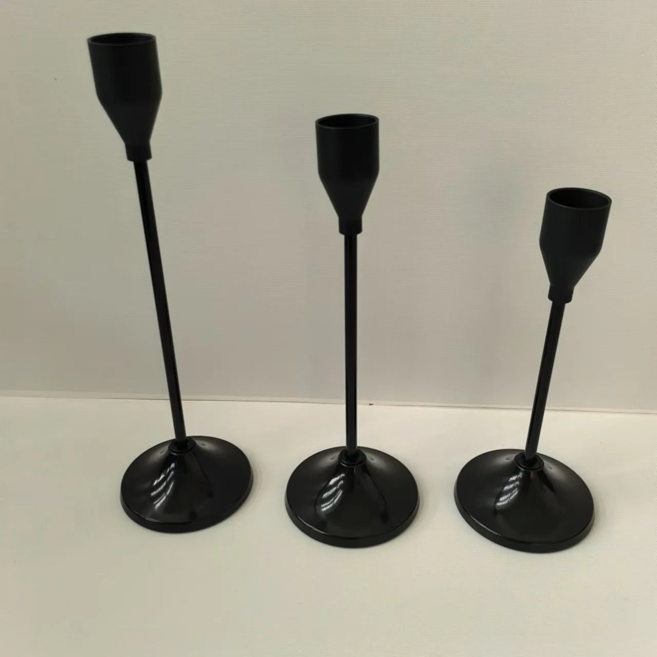 Elegant European Metal Candle Holder Set - 3 Piece