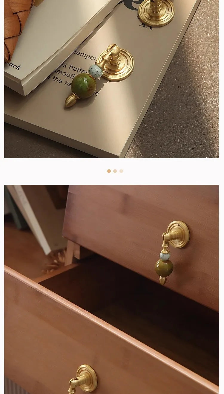 Elegant Brass Cabinet Handles - High-End Crystal Knobs