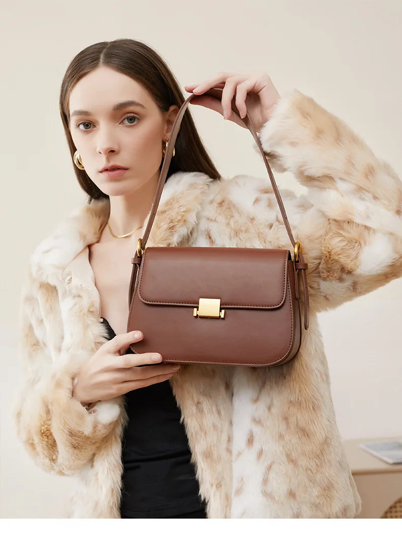 Elegant Designer Leather Shoulder Bag - Luxury Crossbody