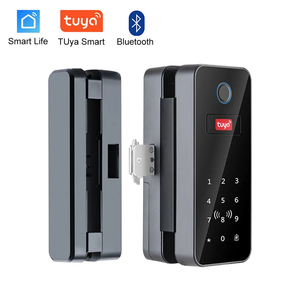 Smart Glass Door Lock - Biometric Fingerprint & Tuya App