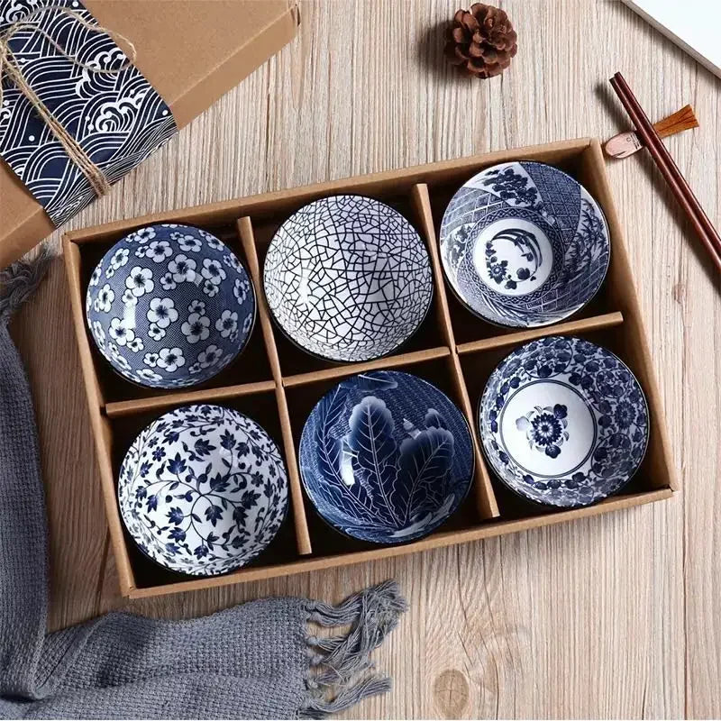 Elegant Porcelain Ceramic Bowls Set - Japanese Style Tableware